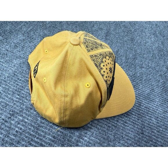 Top Level GOAT Hat Men's OS Yellow Paisley Embroidered Spell Out Black Lettering - Picture 3 of 6